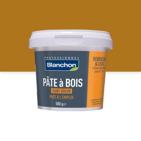 Pâte à bois chene clair 500g pour fissures fines - blanchon