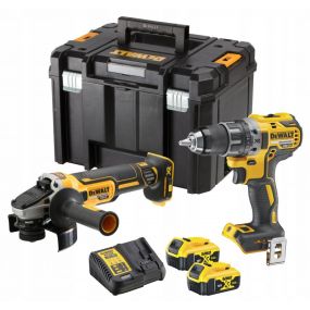 Pack 2 outils 18v 5ah (dcd791 + dcg405) + 25 disques dt43906-qz + coffret t-stak | dck2020p2t dewalt