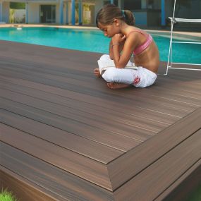 Lame terrasse composite xtrem brun 3050x127x20 mm à clipper - fiberon