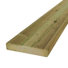 Bois de terrasse en pin du nord strié 4,80m - 145x27 mm