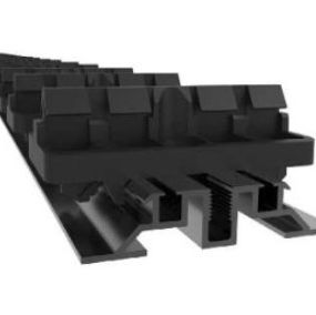 Flatrail alu noir 55/12 long. 1,984 m+ 32 clips pour fixation de 16 lames 120 mm - grad