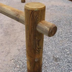 Rondin bois percé 1,50 m Ø140mm pour clôture ranch