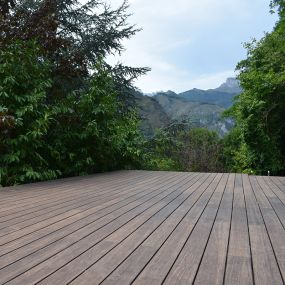 Lame terrasse bambou huilée réversible brun foncé 1850x137x20 mm
