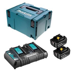 Pack Énergie 2 batteries 5,0ah bl1850b + chargeur double dc18rd + makpac | makita 197629-2