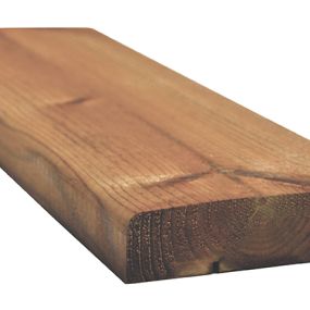 Lame terrasse pin du nord bombée marron 4500x120x28 mm - classe 4