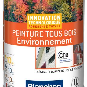 Peinture tous bois environnement blanc ral 9016 1 litre - blanchon