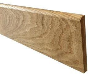 Plinthe en chêne massif bord arrondi 100x10 mm l. 2,40 m