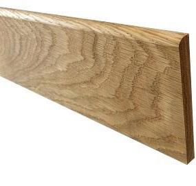 Plinthe en chêne massif bord arrondi 70x10 mm l. 2,40 m