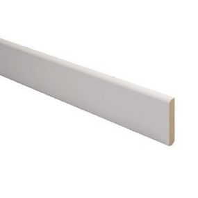Plinthe mdf blanche avec bord arrondi 14x80 mm l. 2,40 m