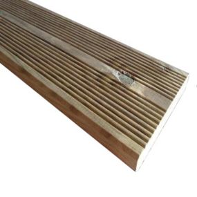 Lame terrasse tradition en pin strié cl4 2400x145x22 mm - choix noueux