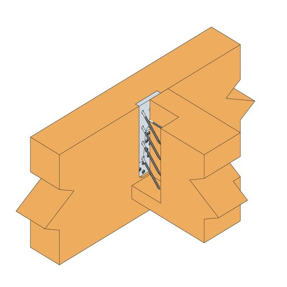 Etrier ETB120-B à queue d'aronde alu 121x60mm  pour panne 15x8 et 20x8 cm