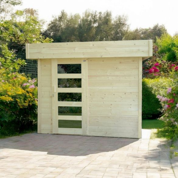 Abri de jardin bois brut 28mm BERGEN 243x205 cm - 4,99m² - S8214 SOLID
