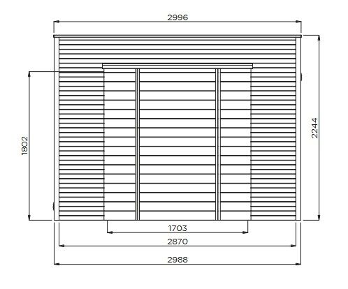 POTENZA - Abri en bois traité autoclave 5,94 m² - Terrasse couverte - Toit plat - S8733-1