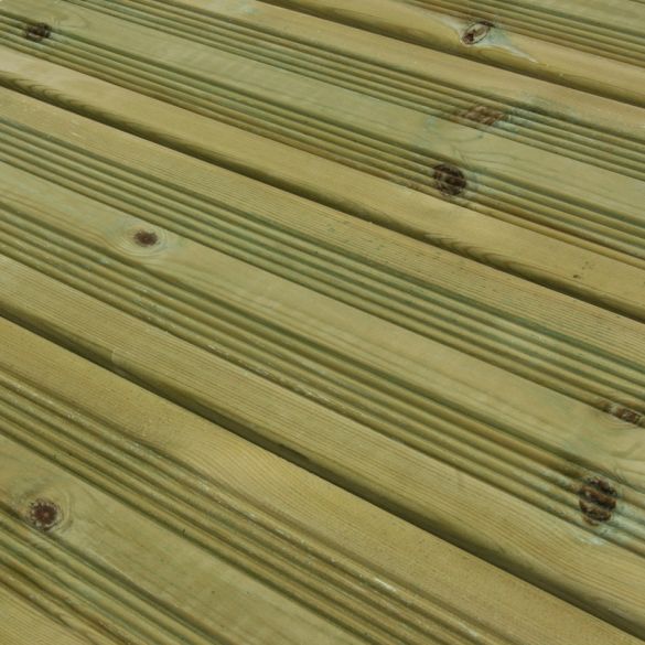 Lame de terrasse en pin du nord strié Long. 3,60 m - 145x27 mm - Classe 4