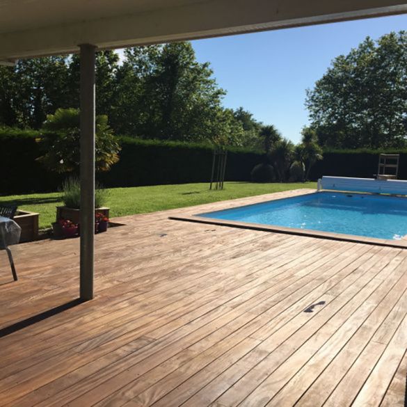 Lame de terrasse Cumaru lisse à visser Long. 1,85 m - 145x21 mm