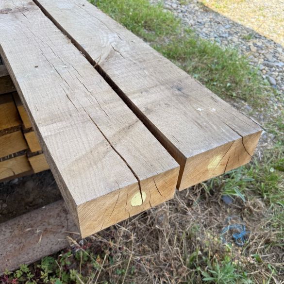 Traverse paysagère en chêne rouge - 200x100 mm - Long. 2,40 m