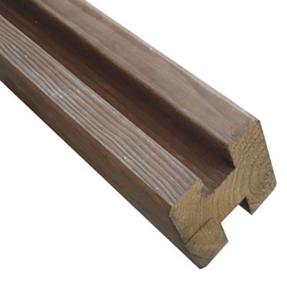 Poteau intermédiaire 90x90 mm en pin Cl4 marron L. 2,40 m pour lames 25 mm