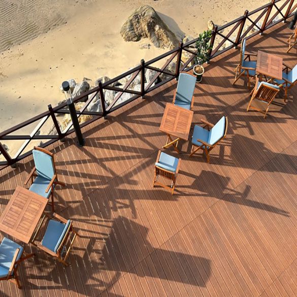 Lame terrasse bambou réversible pré- huilée Brun clair L. 3,05 m - 137x20 mm
