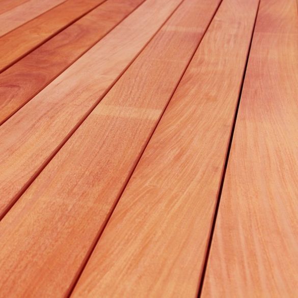 Lame terrasse bois exotique PADOUK lisse - Longueur 1,55 m - 120 x 21 mm