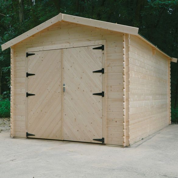 Garage bois massif 28 mm Traditional 18,19 m² - 358x508 cm - S8331 Solid