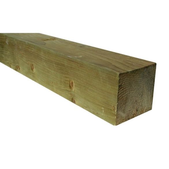 Poteau bois autoclave 90x90 mm - Long. 2,40 m - en pin traité Classe 4 vert