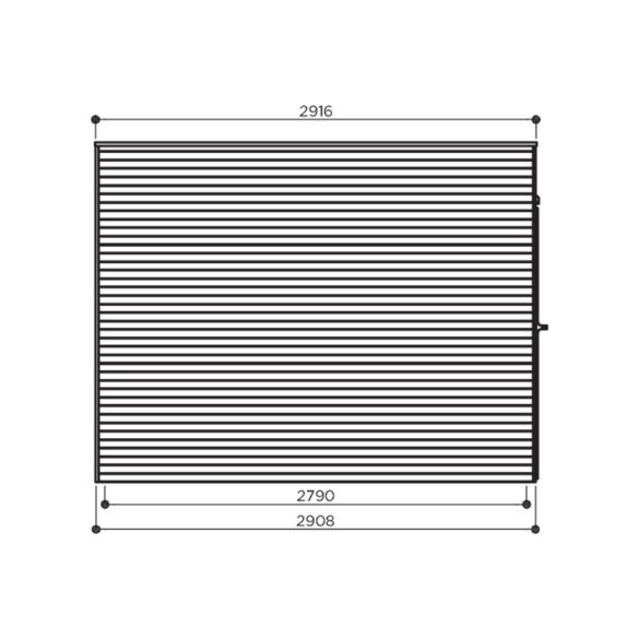 Abri de jardin en bois traité BARI 19 mm – 8,69 m² - toit plat - S8741-1 SOLID