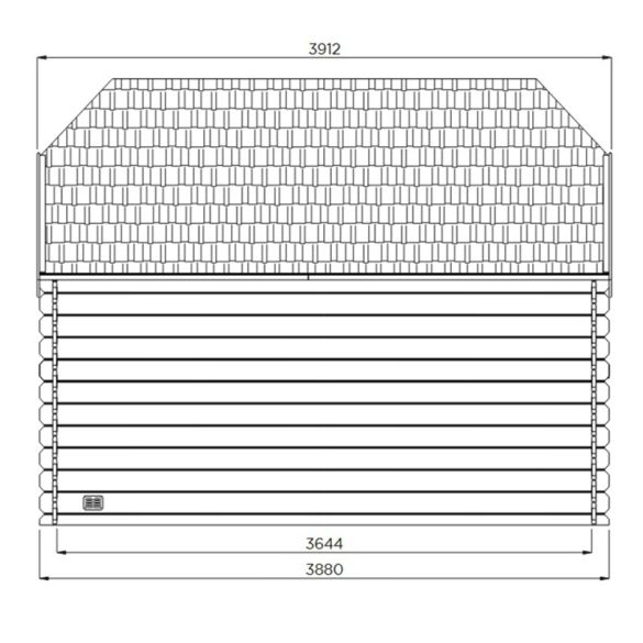 Chalet bois sapin brut 28 mm LIMERICK 298x388 cm - 11,56m² - S8505 SOLID