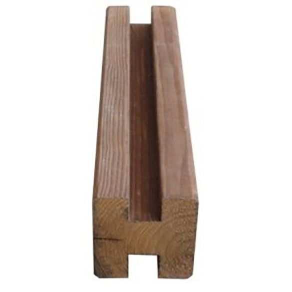 Poteau intermédiaire 90x90 mm en pin Cl4 marron L. 2,40 m pour lames 25 mm