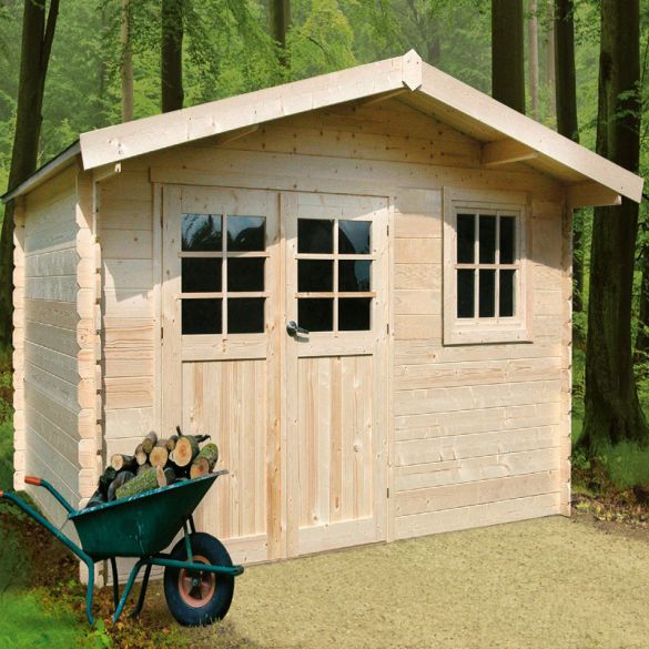 Chalet de jardin bois brut 34 mm LINZ - 388x388 cm - 15,05 m² - S8965 SOLID