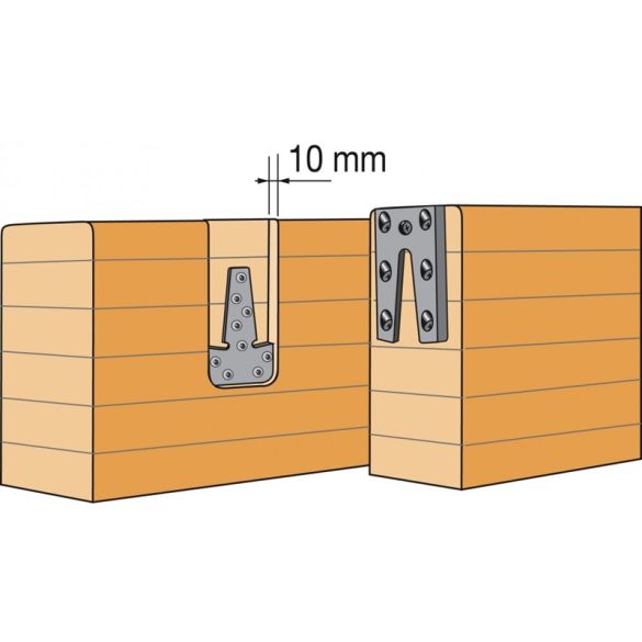 Etrier ETB120-B à queue d'aronde alu 121x60mm  pour panne 15x8 et 20x8 cm