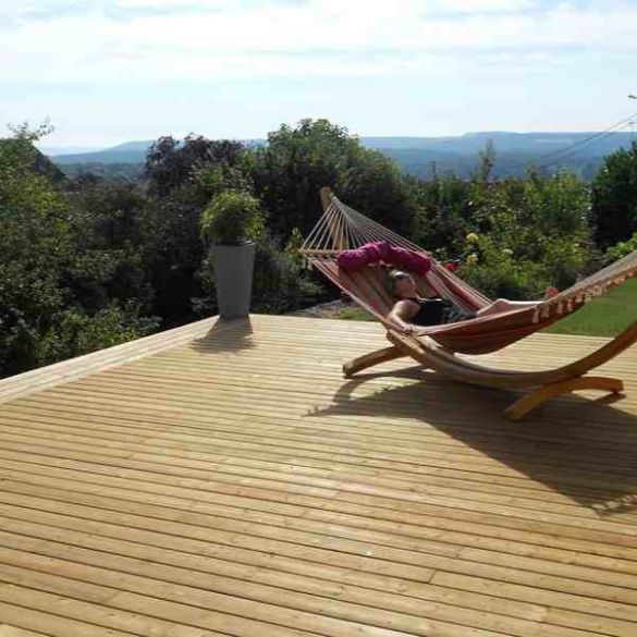 Lame terrasse pin du nord Cl4 huilé PROLIN - 4200x120x28 mm - Profil bombé rainuré