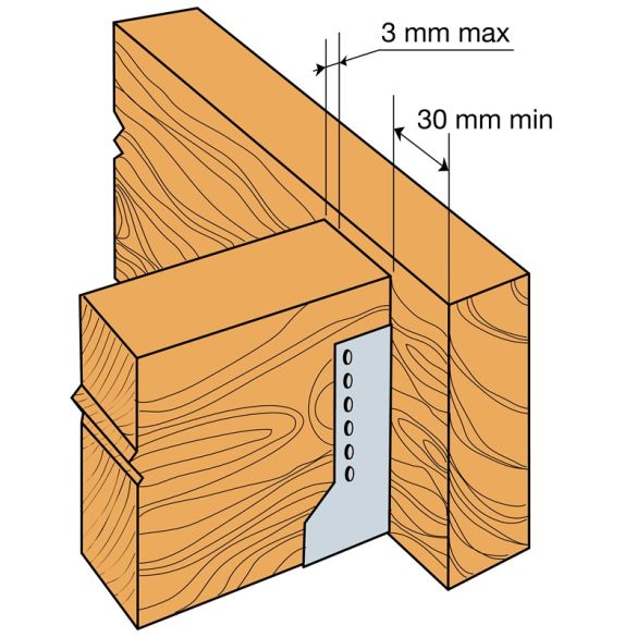 Sabot de charpente à ailes intérieures 70x135 mm - Ép. 2 mm - SAI340/70/2