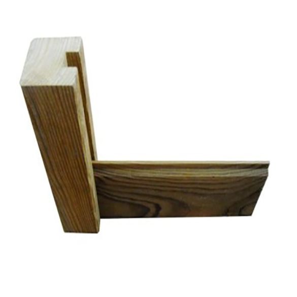 Poteau intermédiaire 90x90 mm en pin Cl4 marron L. 2,00 m pour lames 25 mm