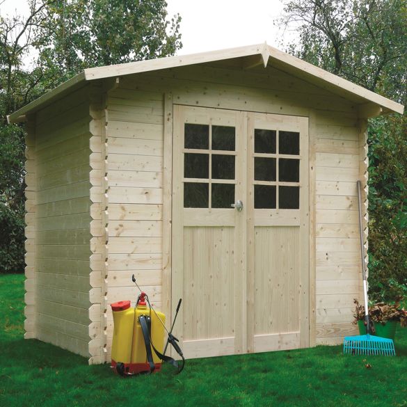 Abri de jardin bois brut 19 mm DRESDEN 248x198 cm - 4,91 m² - S8602 SOLID