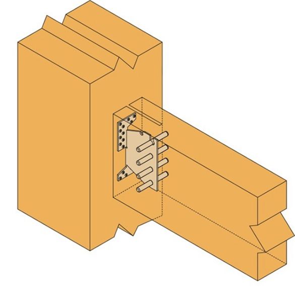 Étrier invisible à encoche et âme intérieure TU28 254x108 mm SIMPSON