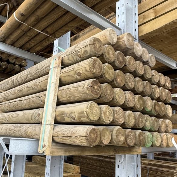 Rondin bois fraisé en pin traité autoclave Classe 4 - Ø 120 mm - Long. 2,00 m