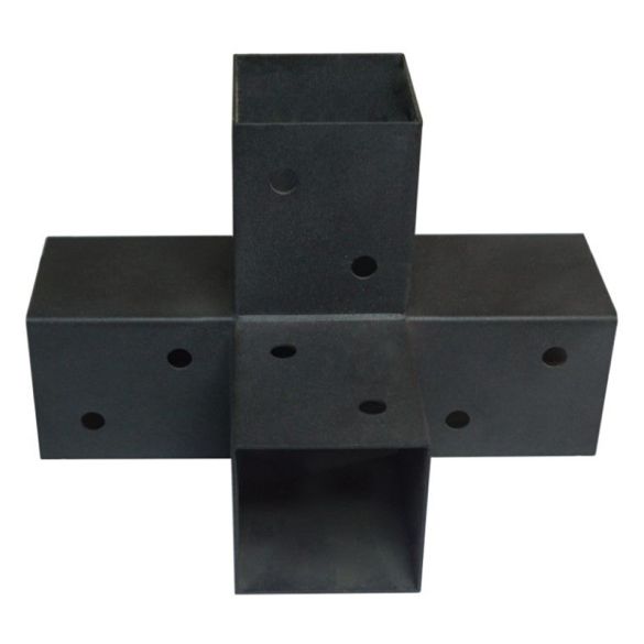 Connecteur 4 directions - 122x266x326 mm - pour poteaux bois 120x120 mm