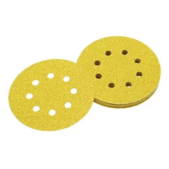 10 disques abrasifs grain 80 - Ø 125 mm - velcro - 8 perforations | DEWALT DT3103