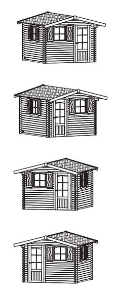 Chalet de jardin en Pin du Nord 40 mm SERVOZ 298x298 cm - 8,88 m² - S8980