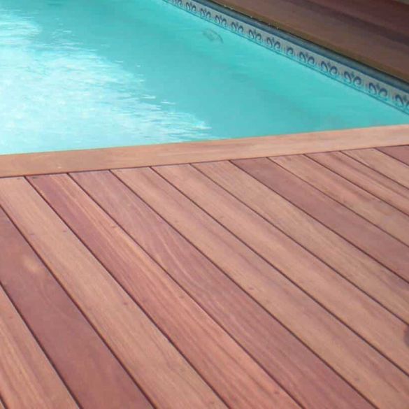 Lame terrasse bois exotique PADOUK lisse - Longueur 1,55 m - 120 x 21 mm