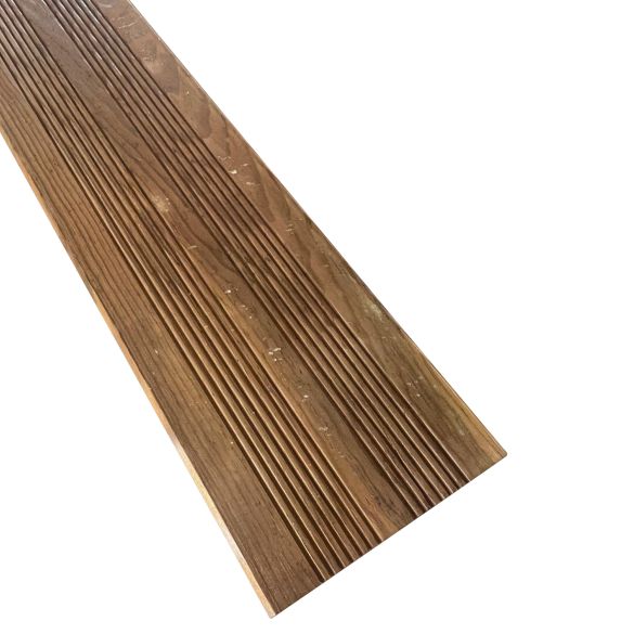 Lame terrasse cl4 marron 145x22 mm long. 2,40 m pin strié selection
