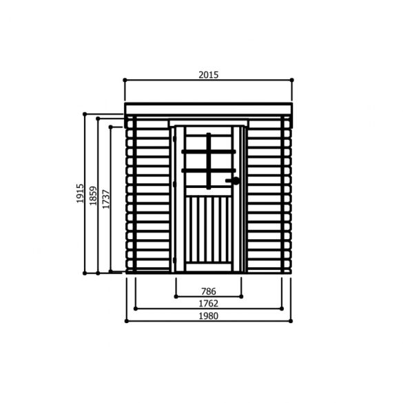 Abri jardin PASSAU 198 x 198 cm toit plat - 3,92 m² - S8604