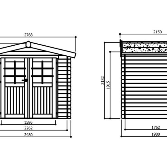 Abri bois 19 mm dresden 248 x 198 cm - 4,91 m²