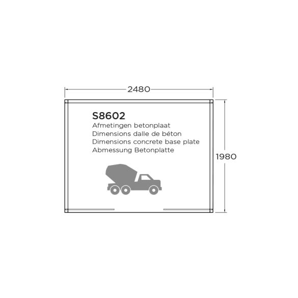 Abri bois 19 mm dresden 248 x 198 cm - 4,91 m²