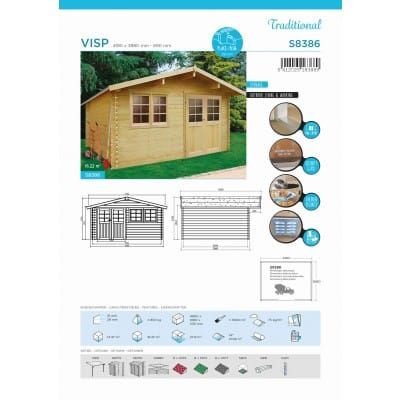 Abri bois 28 mm visp 418 x 388 cm - 16,22 m²