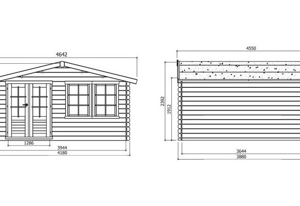 Abri bois 28 mm visp 418 x 388 cm - 16,22 m²