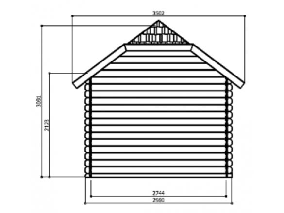 Abri 28 mm york 8,88m² s8509 - 298 x 298 + 364 cm