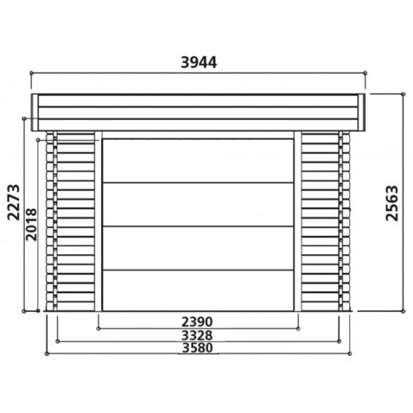 Garage 40 mm Modern 19,26 m² porte motorisée 358x538 cm