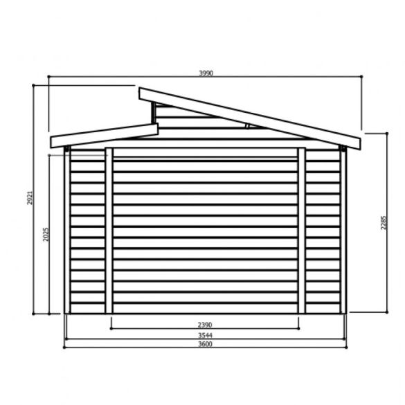 Garage 28 mm torino 20,88 m² porte motorisée 570x360 cm