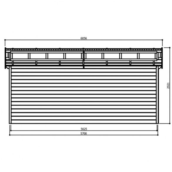 Garage 28 mm torino 20,88 m² porte motorisée 570x360 cm